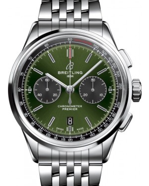 Breitling Premier B01 Chronograph 42 Bentley British Racing Green Stainless Steel AB0118A11L1 - BRAND NEW