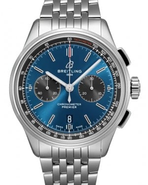 Breitling Premier B01 Chronograph 42 Stainless Steel Blue Dial AB0118A61C1A1 - BRAND NEW