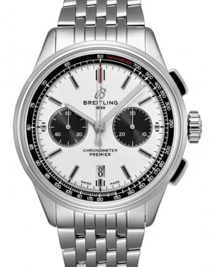 Breitling Premier B01 Chronograph 42 Stainless Steel 42mm White Dial AB0118221G1A1 - BRAND NEW