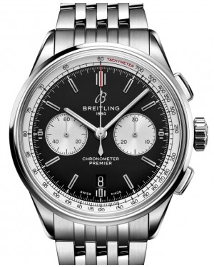 Breitling Premier B01 Chronograph 42 Stainless Steel Black Dial AB0118371B1A1 - BRAND NEW