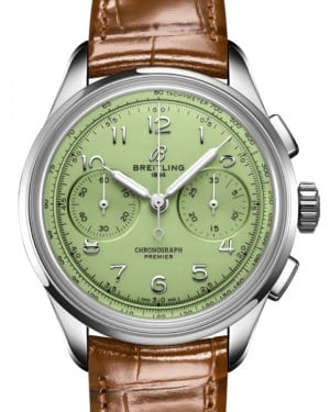 Breitling Premier B09 Chronograph 40 Stainless Steel Leather Strap AB0930D31L1P1 - BRAND NEW