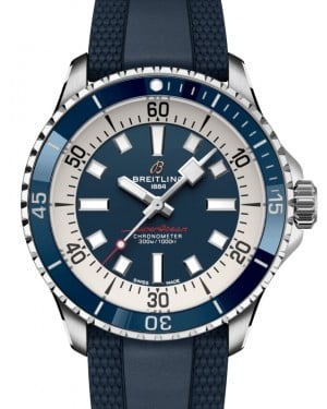 Breitling Superocean Automatic 42 Stainless Steel Blue Dial Rubber Strap A17375E71C1S1 - BRAND NEW