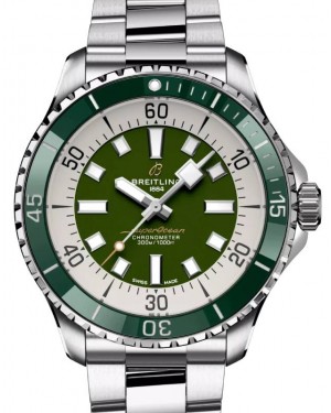 Breitling Superocean Automatic 44 Stainless Steel Green Dial A17376A31L1A1 - BRAND NEW
