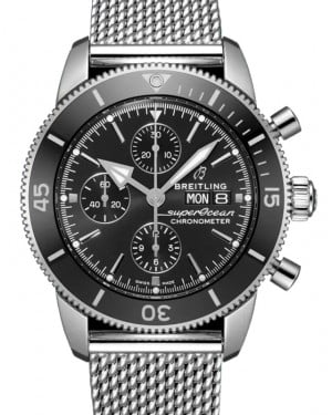 Breitling Superocean Heritage Chronograph 44 Stainless Steel Black Dial A13313121B1A1