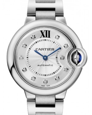 Cartier Ballon de Cartier Steel 33mm Silver Diamond Dial W4BB0021 - BRAND NEW