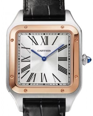 Cartier Santos-Dumont Extra Large Steel Rose Gold Silver Dial W2SA0017 - BRAND NEW
