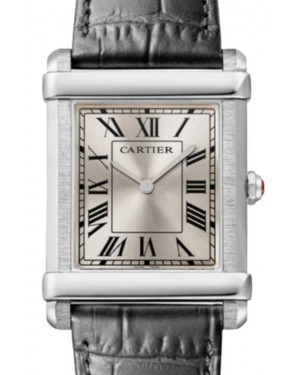 Cartier Tank Chinoise Large Manual Winding Platinum Gray Sunray Dial Alligator Leather Strap WGTA0074 - BRAND NEW