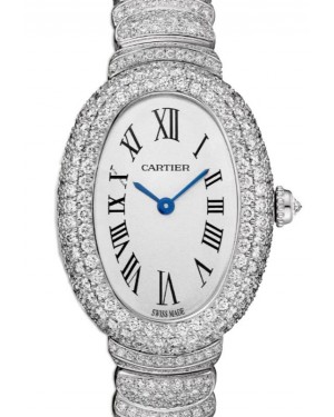 Cartier Baignoire Small Quartz White Gold/Diamond Pave Silver Dial WJBA0021 - BRAND NEW