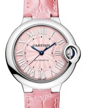 Cartier Ballon Bleu de Cartier Ladies Watch Automatic Stainless Steel 33mm Pink Dial Alligator Leather Strap WSBB0031 - BRAND NEW