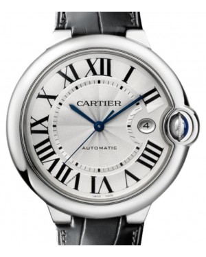 Cartier Ballon Bleu de Cartier Men's Watch Automatic Stainless Steel 42mm Silver Dial Alligator Leather Strap WSBB0026 - BRAND NEW