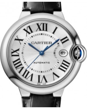 Cartier Ballon Bleu de Cartier Men's Watch Automatic Stainless Steel 40mm Silver Dial Alligator Leather Strap WSBB0039 - BRAND NEW