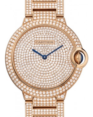 Cartier Ballon Bleu de Cartier Women's Watch Automatic Rose Gold Diamonds 36mm Rose Gold Diamond Dial Rose Gold Diamond Bracelet HPI00489 - BRAND NEW