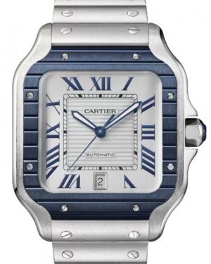 Cartier Santos de Cartier Large Stainless Steel PVD Bezel Gray Dial WSSA0047 - BRAND NEW