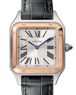 Cartier Santos-Dumont Small Steel Rose Gold Silver Dial W2SA0012 - BRAND NEW