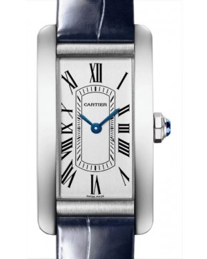 Cartier Tank Américaine Small Quartz Stainless Steel Silver Dial Leather Strap WSTA0082 - BRAND NEW