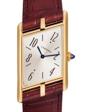 Cartier Tank Asymétrique Men's Watch Large Manual Winding Yellow Gold Champagne Dial Alligator Leather Strap WGTA0044 - BRAND NEW