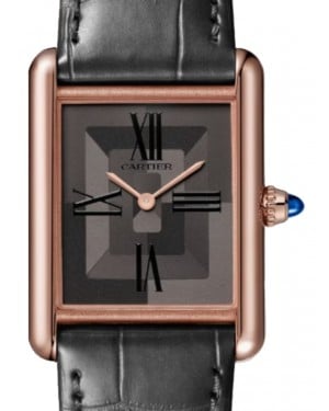 Cartier Tank Louis Cartier Large Manual Winding Rose Gold Gray Dial Alligator Leather Strap WGTA0092 - BRAND NEW