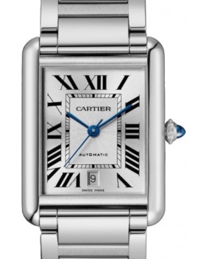 Cartier Tank Must Men's Watch Extra-Large Automatic Stainless Steel Silver Dial Steel Bracelet WSTA0053 - BRAND NEW