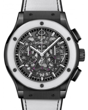 Hublot Classic Fusion Chronograph Aerofusion Aspen Snowmass Limited Edition 45mm Ceramic Skeleton Sapphire Dial Rubber-Alligator Leather Straps 525.CH.0121.VR.ASP21 - BRAND NEW