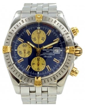 Breitling Chronomat Evolution B13356 Blue Two-Tone Yellow Gold Stainless Steel PRE-OWNED