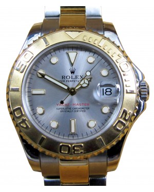 Rolex Yacht-Master 68623 Ladies Midsize 35mm Slate 18k Yellow Gold Stainless Steel