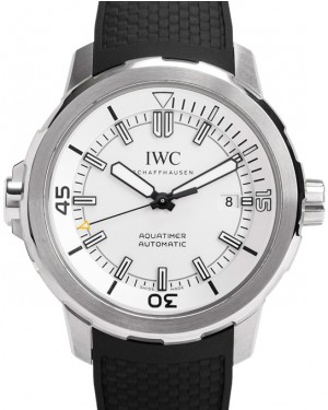 IWC Schaffhausen IW329003 Aquatimer Automatic Silver Plated Index Stainless Steel Black Rubber 42mm Automatic