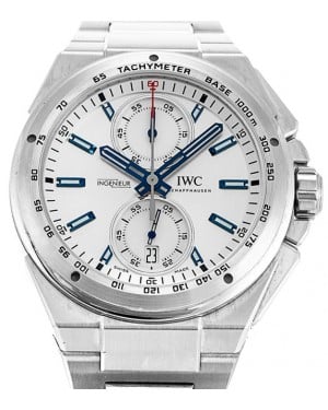 IWC Schaffhausen IW378510 Ingenieur Chronograph Racer Silver Plated Index Stainless Steel 45mm Automatic