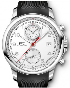 IWC Schaffhausen IW390502 Portugieser Yacht Club Chronograph Silver Plated Arabic Stainless Steel Black Rubber 43.5mm Automatic