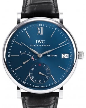 IWC Portofino Hand-Wound Eight Days Stainless Steel 45mm Blue Dial IW510106 - BRAND NEW