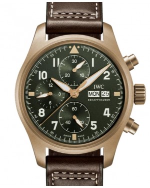 IWC Pilot's Watch Chronograph Spitfire Bronze 41mm Green Dial IW387902 - BRAND NEW