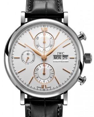 IWC Portofino Chronograph Stainless Steel 42mm Silver Dial IW391031 - BRAND NEW