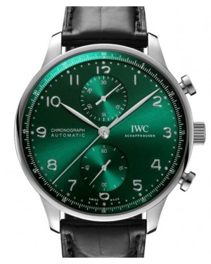 IWC Portugieser Chronograph Stainless Steel 41mm Green Dial IW371615 - BRAND NEW