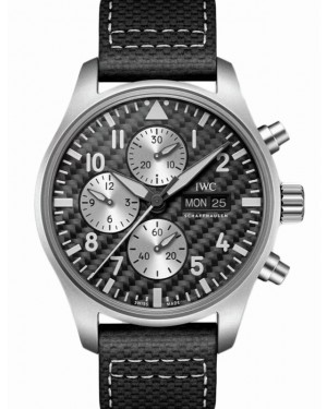 IWC Big Pilot's Watch Chronograph Edition "AMG" Titanium 43mm Black Dial Leather Strap IW377903