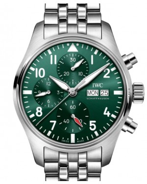 IWC Pilot's Watch Chronograph Stainless Steel 41mm Green Dial IW388104 - BRAND NEW