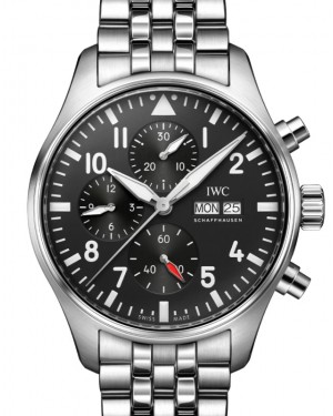 IWC Pilot's Watch Chronograph Stainless Steel 43mm Black Dial IW378002 - BRAND NEW