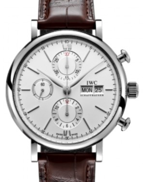 IWC Portofino Chronograph Stainless Steel 42mm Silver Dial IW391027 - BRAND NEW