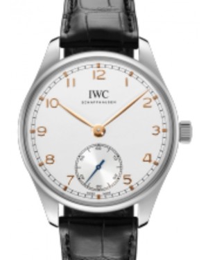 IWC Portugieser Automatic 40.4mm Stainless Steel White Dial Black Alligator Leather Strap IW358303 - BRAND NEW