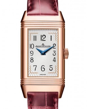 Jaeger-LeCoultre Reverso One Duetto Moon Pink Rose Gold/Diamonds 40.1 x 20mm Silver & Burgundy Dial Q3352420 - BRAND NEW