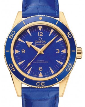 Omega Seamaster 300 Master Co-Axial Chronometer 41mm Yellow Gold Blue Dial 234.63.41.21.99.002 - BRAND NEW