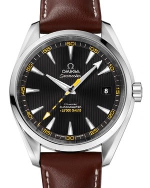 Omega Seamaster Aqua Terra 150M Co-Axial Chronometer "15000 Gauss" 41.5mm Stainless Steel Black Dial Leather Strap 231.12.42.21.01.001 - BRAND NEW