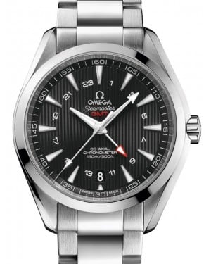 Omega Seamaster Aqua Terra 150M Co-Axial Chronometer GMT 43mm Stainless Steel Black Dial Steel Bracelet 231.10.43.22.01.001 - BRAND NEW