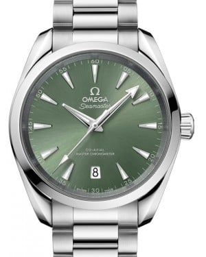 Omega Seamaster Aqua Terra 150M Co-Axial Master Chronometer 38mm Stainless Steel Green Index Dial Steel Bracelet 220.10.38.20.10.002 - BRAND NEW