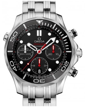 Omega Seamaster Diver 300M Co-Axial Chronometer Chronograph 44mm Stainless Steel Black Dial Bracelet 212.30.44.50.01.001 - BRAND NEW