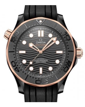 Omega Seamaster Diver 300M Co‑Axial Master Chronometer 43.5mm Black Ceramic Black Dial Rubber Strap 210.62.44.20.01.001 - BRAND NEW