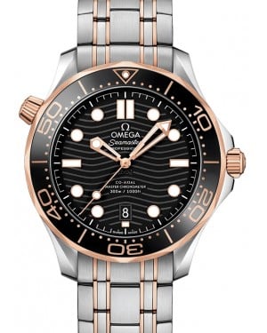 Omega Seamaster Diver 300M Co‑Axial Master Chronometer 42mm Stainless Steel/Sedna™ Gold Black Dial 210.20.42.20.01.001 - BRAND NEW
