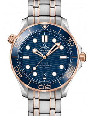 Omega Seamaster Diver 300M Co‑Axial Master Chronometer 42mm Stainless Steel/Sedna™ Gold Blue Dial Bracelet 210.20.42.20.03.002 - BRAND NEW