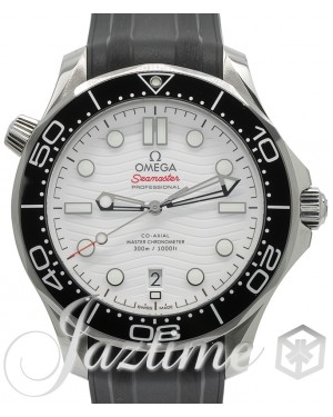 Omega Seamaster Diver 300M Co‑Axial Master Chronometer 42mm Stainless Steel White Dial Rubber Strap 210.32.42.20.04.001 - PRE-OWNED