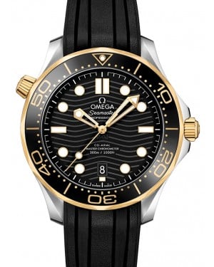 Omega Seamaster Diver 300M Co‑Axial Master Chronometer Stainless Steel/Yellow Gold Black Dial & Ceramic Bezel Rubber Strap 42mm 210.22.42.20.01.001 - BRAND NEW