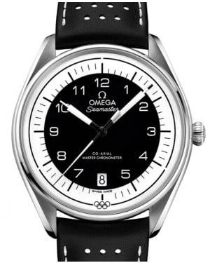 Omega Seamaster Olympic Official Timekeeper Co-Axial Master Chronometer 39.5mm Stainless Steel Black Dial & Leather Strap 522.32.40.20.01.003 - BRAND NEW