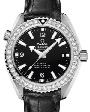 Omega Seamaster Planet Ocean 600M Omega Co-Axial 42mm Stainless Steel/Diamond Black Dial Leather Strap 232.18.42.21.01.001 - BRAND NEW